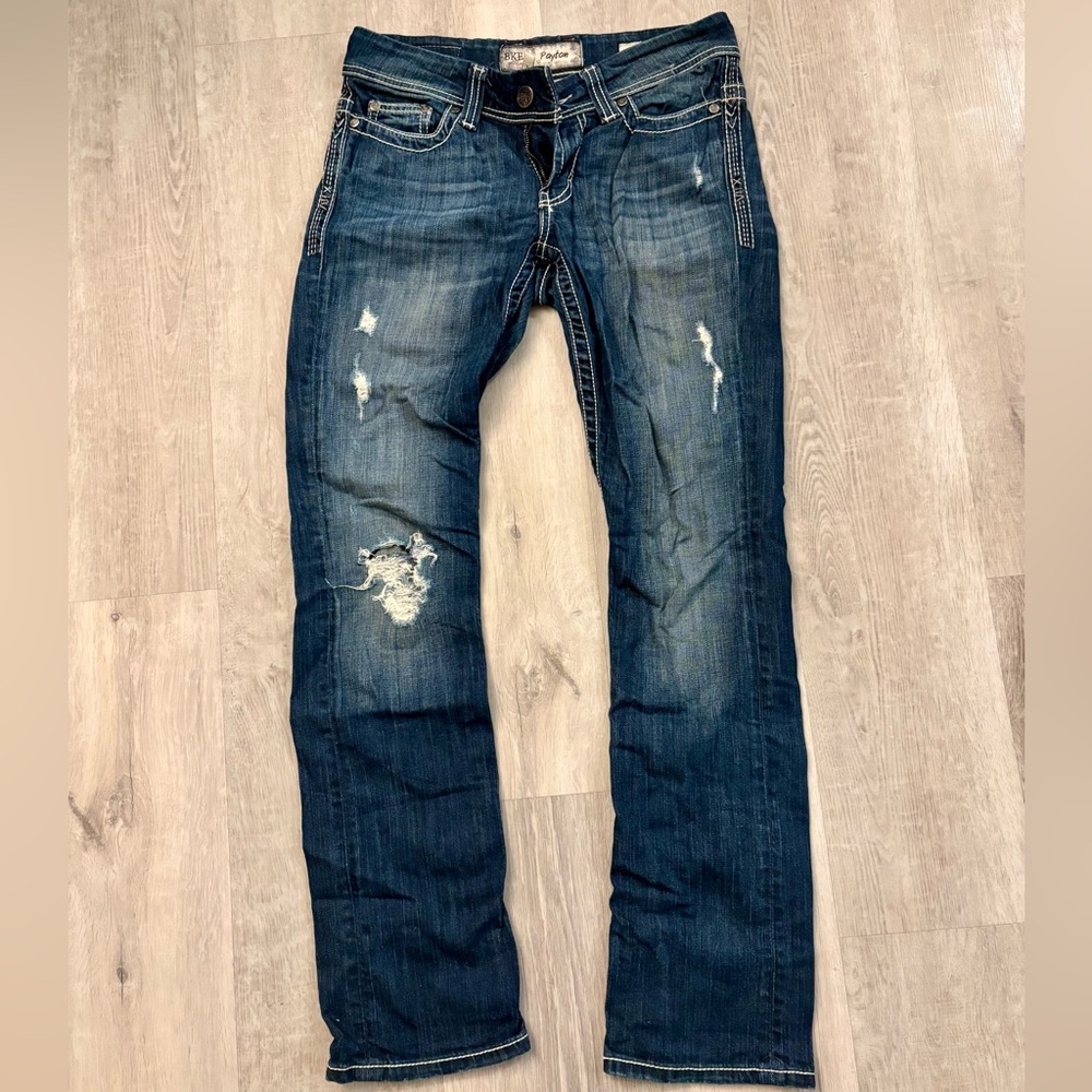 Buckle Payton Straight Distressed/Ripped Mid Rise Jeans - 27R